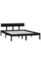Bed frame, black, 140x200 cm, solid pine wood - 3