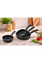 3 Piece Granite Saucepan Sauce Pan / Milk Pot Set / Frying Pan / 12-14-16 cm / Fireproof Non-Stick / Dowry Set - 6