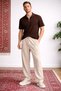 New Season Premium Fabric Ribbed Ottoman Summer Zippered T-Shirt and Sweatpants 2-Piece Set - 2