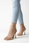 Light Gold Square Toe Pieces 11 cm Thin Heels B Ankle-Tie S Sandals New Season - 4