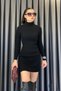 High-Waisted Ribbed Dress - Black Black - 2