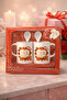 Gift Mug Set for Lovers |   Heart-Shaped 2-Piece Porcelain Coffee Cup + Spoon Set Romantic Gift - 2