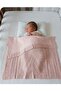 Openwork Cotton Knitted Baby Blanket - with Booties as a Gift - with Bow - Inside Is Wellsoft Fleece - 80X100 cm