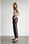 Women's Stiletto Brown Pointed Toe Medium Heel Gold Buckled New Season C2286 - 7