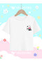 Girl's Sweet Panda Printed Oversized Comfortable Daily Use Combed Cotton T-Shirt - 4