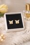 Zircon Stone Butterfly Earrings Gold Color - 3