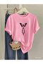 Unisex Women'S/Men's Oversize Crewneck T-Shirt with Butterfly Leaf Print