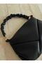 Women's Drawstring Strappy Shoulder Bag Geometric Fold Detailed Clutch Bag - 2
