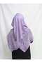 وشاح رأس مطرز من القطن باللون الليلكي