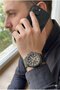 Modern Design Men's Wristwatch |   45mm Steel Case, Black Metal Band, Black Dial - 3