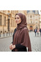 Jacquard Floral Print Scarf – Lightweight , Non-Slip , Modern Hijab Scarf 100 X 100 cm - 5