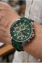 Sports Men's Wristwatch |   46mm Steel Case, Green Silicone Strap, Green Dial - 2