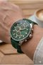 Sports Men's Wristwatch |   46mm Steel Case, Green Silicone Strap, Green Dial - 3
