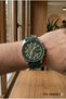 Sports Men's Wristwatch |   46mm Steel Case, Green Silicone Strap, Green Dial - 4