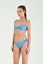 Women's Blue/Mink/Green Glittery Fabric Removable Thin Covered Wire t Shaping / Sculpting Bikini Set - 2