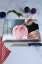 Pink Glass Apple Cutting Scene Tempered Glass Cutting Board 30X40 cm Size Uv Printing - Bckt028