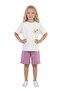Girl's Heart Printed Two-Thread P Cotton U Bottom Top Double Set - 2