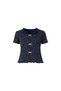 Women's Floral Print Bow Detailed Ribbed Knit Short Sleeve Shorts Set - 3