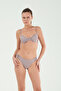 Women's Blue/Mink/Green Glittery Fabric Removable Thin Covered Wire t Shaping / Sculpting Bikini Set - 3
