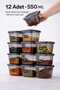 12-Piece Food Storage Set with Label and Leak-Proof Lid - 550ML - Label Gift