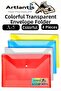 A5 Snap Fastener File Transparent Colorful Envelope File 4 Colors 17X22 cm Snap Fastener File Waterproof 50 Sheets Cap