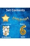 Gold Concept 6Th Birthday Celebration Set; White Gold Confetti Balloon, Number Star Foil and Banner - 3