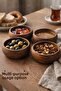 Akasya Model Wooden Snack Bowl Set of 8 – Breakfast & Snack Presentation Bowl – 9 cm - 2