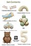 Retro 5Th Birthday Set; Airplane, Car, Rainbow, Teddy Bear and 20 Latex Balloons Set - 3