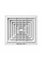 External Dimension: 60X60 - Internal Dimension: 45X45 White Painted Square Anemostat Without Damper - 2