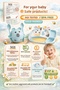 Pp Baby Food Bowl Spoon Fork Set 258 ml Unbreakable Durable 10.9X15.6X13 cm Cute Teddy Bear - 6