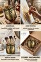 Makeup Organizer, Makeup Brush Holder, Makeup Organizer Set, Gold Antique Finish, Model 8 - 8