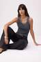 Anthracite Fitted Bird Eye Detailed Knitted Tank Top Corded Fabric Stretchy Twoss26Al00061 - 4