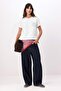Ecru Printed Oversize/Wide Fit Short Sleeve 100% Cotton Knitted T-Shirt Twoss26Ts00116 - 2