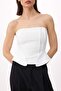 Beyaz Kalp Yaka Peplum Detaylı Party Büstiyer TPRSS26BS00019 - 3