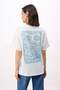 Ecru Printed Oversize/Wide Fit Low Sleeve Short Sleeve Tok 100% Cotton Knitted T-Shirt Twoss26Ts00160 - 4