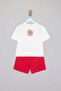 Ekru Unisex Dedektif Reptır Baskılı Örme Alt - Üst Takım TKDSS26AU00094 - 5
