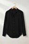 Black Modal V-Neck Lightweight Fabric Shirt Tdrss26Go00026 - 6