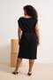 Siyah Midi Büzgü/Drape Detaylı Örme Büyük Beden Elbise TBBSS26AH00141 - 3