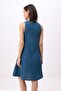 Indigo Shift/Straight Cut Short / Mini Woven Linen Dress Twoss26El00763 - 4