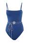 Dark Navy Blue Strapless Covered Regular Swimsuit with Accessories Tbess26Ma00031 - 5