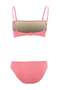 Pink Strapless Covered Regular Normal Waist Bikini Set Tbess25Bt00067 - 5
