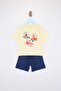 Yellow Unisex Detective Reptar Printed Knitted Top and Bottom Set Tkdss26Au00095 - 4