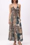 Multi-Colored Patchwork A-Line/ Bell-Form Maxi Woven Chiffon Dress Twoss26El00761 - 3