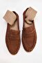 Kahverengi Hakiki Süet Yumuşak Kadın Makosen/Loafer TAKSS26LA00011 - 4