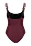 Plum Square Collar Covered Regular Swimsuit with Accessories Tbess26Ma00038 - 5