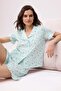Blue Floral Ruffle Knitted Pajamas Set Thmss26Pt00148
