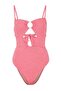 Pink Cut Out Detailed Strapless Covered Brazilian Swimsuit Tbess25Ma00098 - 4