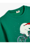 Long Sleeve Crew Neck Christmas Themed Raised Sweatshirt - 4