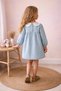 Girl's Lace Collar - Buttoned - Blue Color Denim Dress - 4