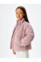 Oversize Bomber Jacket Velvet Textured Pocket Detailed Stand Collar - 2